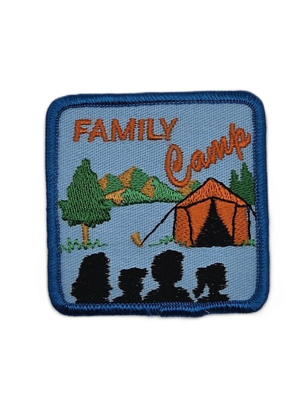 Family Camp Camping Tent Trees Outdoor Activity Embroidered Patch NOS